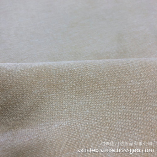 Natural Linen Cotton Yarn Dyed Beige Fabric